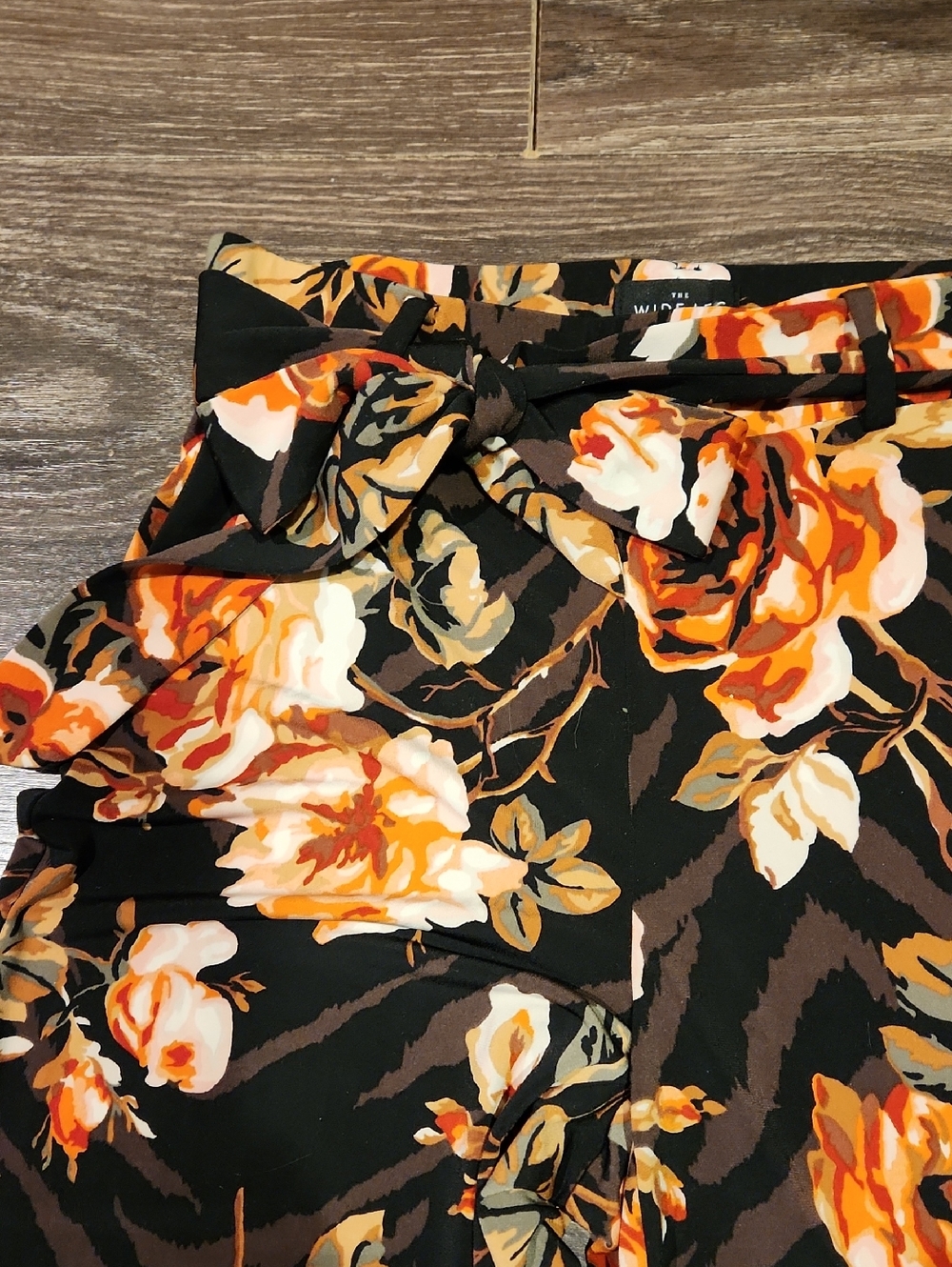 ❤️ WHITE HOUSE BLACK MARKET WIDE LEG FLORAL HIGH RISE PANTS, TIE WAIST, XXS - Picture 5 of 9